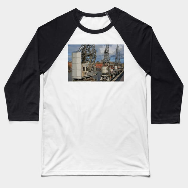 Cranes at Bristol Docks Baseball T-Shirt by RedHillDigital